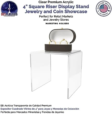 2 Pack Clear Acrylic Riser Display Stand for Countertops
