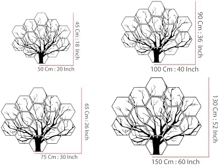 Hexagonal Tree Metal Wall Art XXL