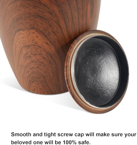 Nyutu Urn for Ashes 10 Inch Aluminum Wood Cremation Urn