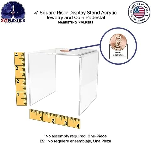 2 Pack Clear Acrylic Riser Display Stand for Countertops