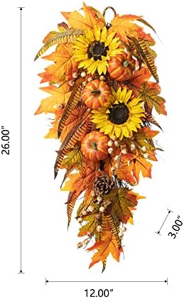Glitzhome 26 Inch Autumn Decorative Swag