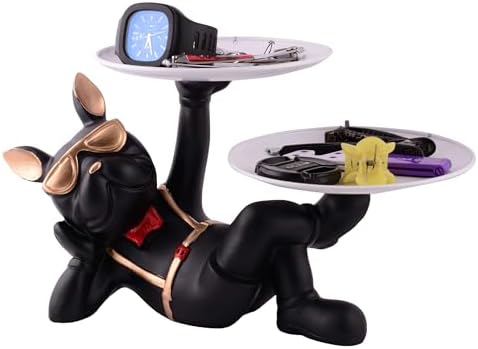 Sivani Cool Dog Sculpture with Plate Home Decor Showpiece