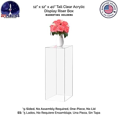 Acrylic Display Riser Box 12x12x40 No Lid Clear