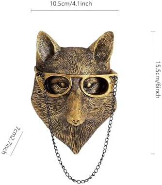 Dsadrwq 1 Pcs Fox Wall Sculpture Animal Head Decor