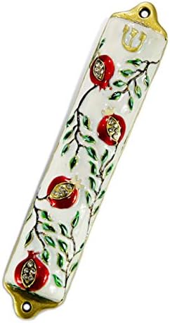 Modern Pomegranate Mezuzah Cover 4 Inch Door Blessing