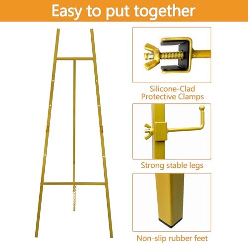 GALAGLAM Gold Easel Stand 57 Inch Adjustable 4 Tier