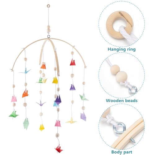 DELORIGIN Wooden Wind Chime DIY Kit for Home Decoration