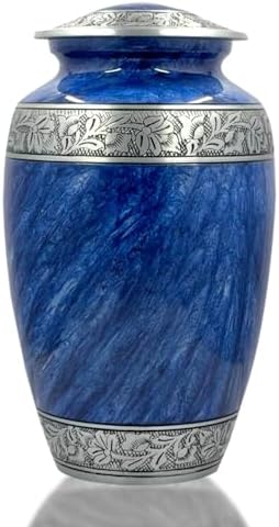 Bold Divine Blue Large Cremation Urn for Adult Ashes