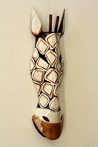 G6 Collection 20 Inch African Tribal Giraffe Wooden Wall Sculpture