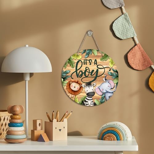 Its A Boy Jungle Animal Door Sign Decor