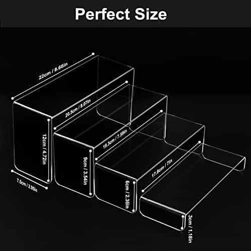 MerryNine Acrylic Risers Display Stands 8 Pcs 2 Set