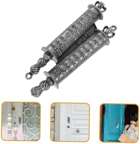 Unomor Jewish Mezuzah Case Decorative Metal Scroll