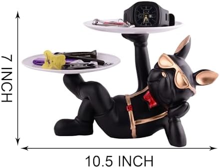 Sivani Cool Dog Sculpture with Plate Home Decor Showpiece