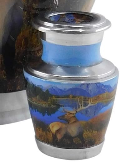 Personalized Large Funeral Urn with Velvet Bag and Keepsake