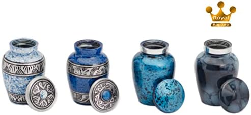 Royal Rapture Blue Heart Cremation Urn Set