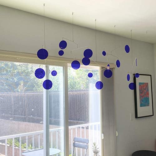 Modern Kinetic Art Mobile - Navy Blue Clear Design