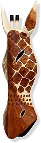 G6 Collection Wooden Tribal Giraffe Wall Plaque