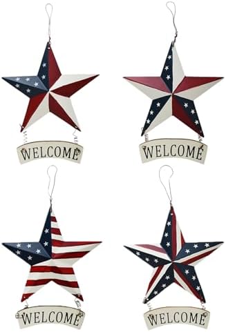 Wovorins Patriotic Welcome Sign Set of 4