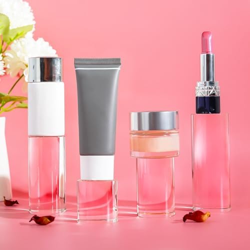 ZEERSHEE 4-Pack Clear Glass Cylinder Display Risers