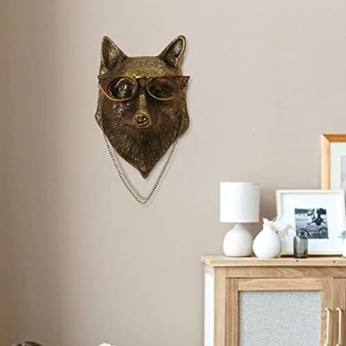 Fox Head Wall Sculpture Resin Animal Decor for Home