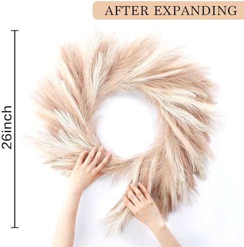 Sggvecsy 26 Faux Pampas Grass Wreath for All Seasons