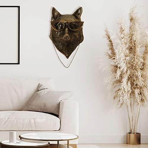 Fox Head Wall Sculpture Resin Animal Decor for Home