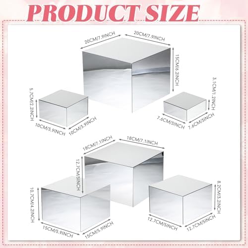 Geelin 6 Pack Silver Acrylic Display Risers