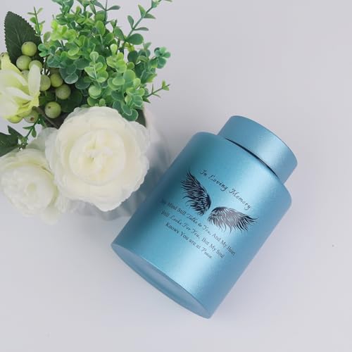 6 Inches Small Urn for Human Ashes Keepsake Box with Angel Wing