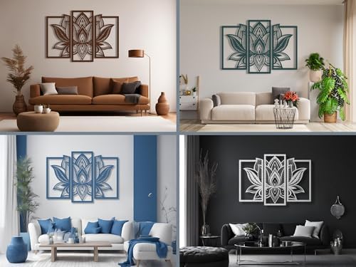 Vailla 3D Lotus Flower Wood Wall Art Decor