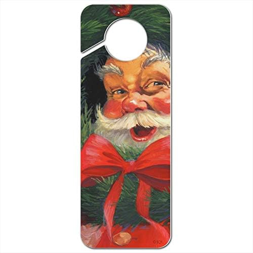 GRAPHICS AND MORE Christmas Santa Wreath Door Knob Hanger Sign 1