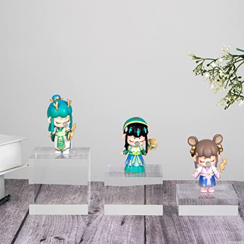Clear Polished Acrylic Cube Photo Props 3Pcs Display Riser