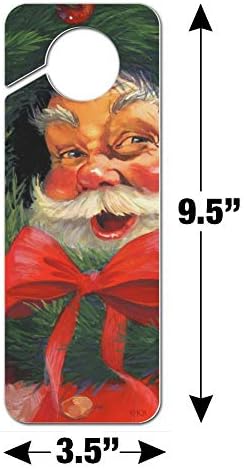 GRAPHICS AND MORE Christmas Santa Wreath Door Knob Hanger Sign 1