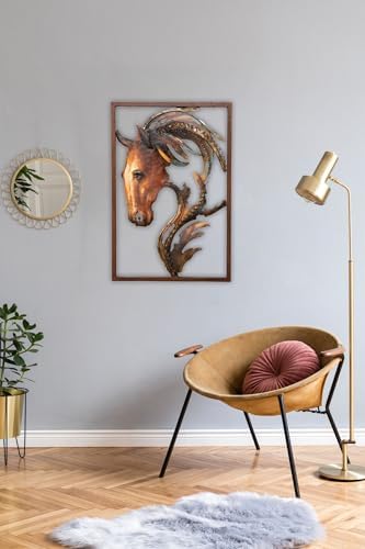 GAUMAANLEI Unique Handcrafted Metal Horse Head Wall Art