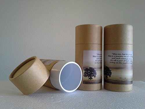 Set of Three Biodegradable Cremation Scattering Tubes with Telescopic Lids and Instructions