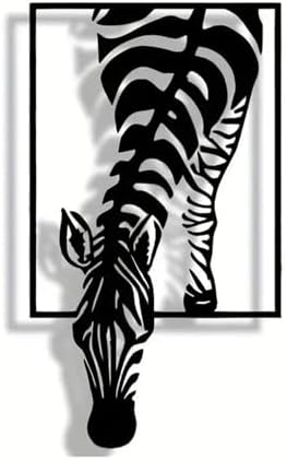 Huspox 3D Zebra Wall Art Decor Metal 40x23cm