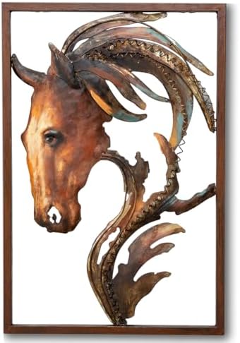 GAUMAANLEI Unique Handcrafted Metal Horse Head Wall Art
