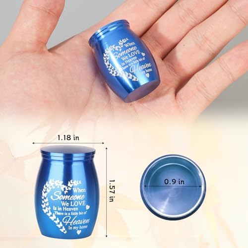 Mini Urns for Ashes Keepsake Set of 4 Blue