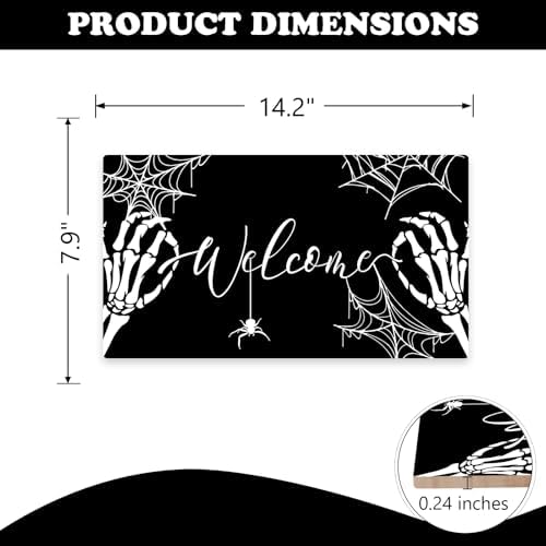 Welcome Halloween Gothic Skeleton Hands Front Door Sign
