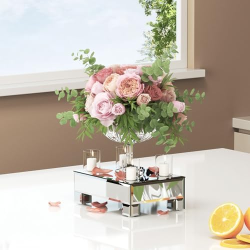 Stylish Mirrored Display Risers for Vanity and Countertop