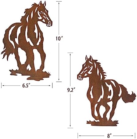 Limygus Metal Horse Wall Art Decor Set of 3