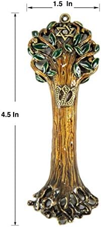 Mezuzah Case with Brass and Wooden Texture Design