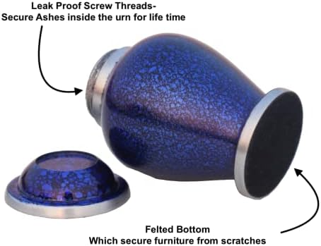 Marble Blue Small Urns for Cremation Ashes Set of 4