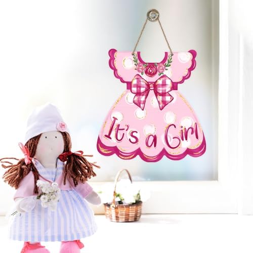 Bolisom Girl Pink Door Wreath Sign Decor