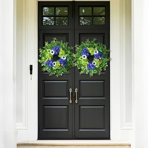 26 Inch Hydrangea Wreath for Front Door Decor