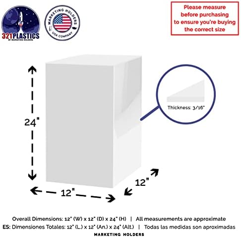 Elevated Acrylic Display Box 12x12x24 Inch Pedestal