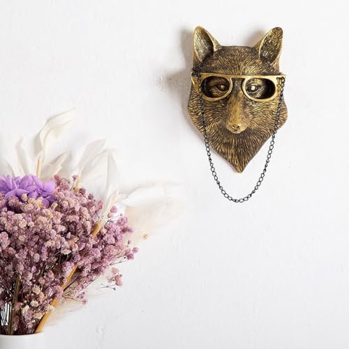 Dsadrwq 1 Pcs Fox Wall Sculpture Animal Head Decor