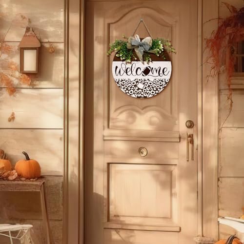 Wooden Football Welcome Sign 12x12 Inches