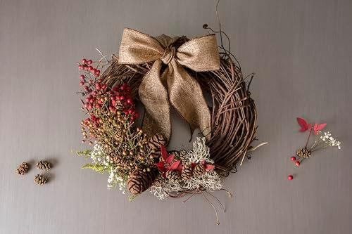 SuperMoss Natural Grapevine Wreath - 12 Inch Rustic Door Decor