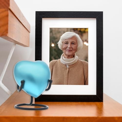 Heart Urn for Human Ashes Small Heart-Shaped Keepsake with Stand