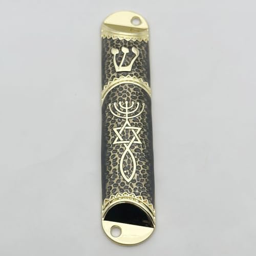 Jewish Mezuzah Case 16cm Unique Design Alloy Black